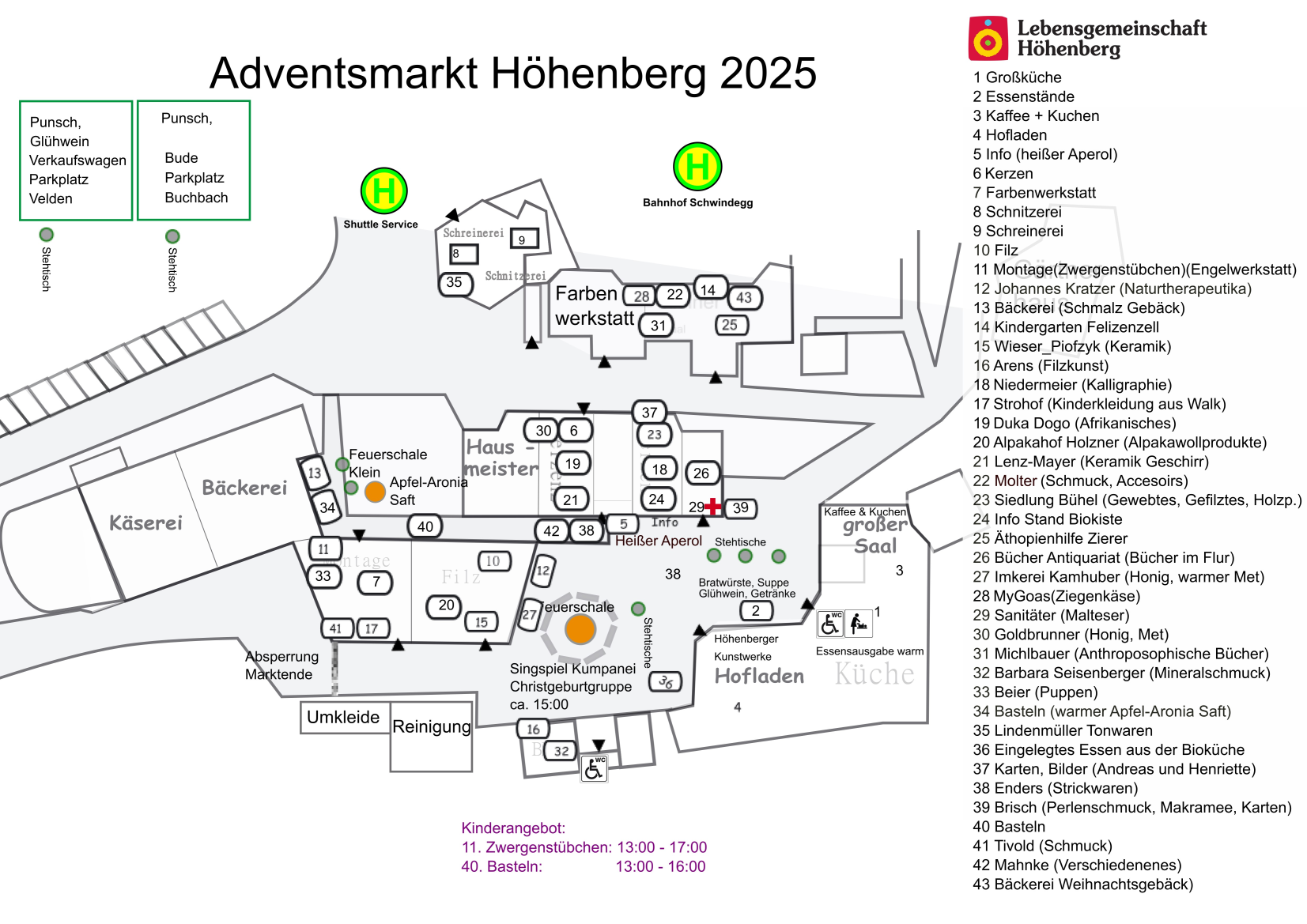 Stände Adventsmarkt 2025